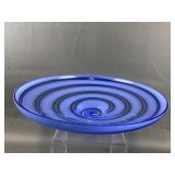 Swirled Art Glass Footed Centerpiece Bowl