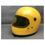 Yellow Bell Star Motorcycle Helmet W Visor