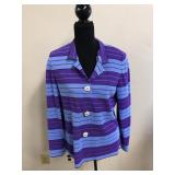 Misook Striped Large Ladies Cardigan Top