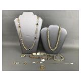 Gold Tone Costume Jewelry Pieces
