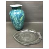 Vintage Clear Glass Fish-shaped Serving Platter