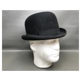 Vtg Felt Bowler Hat In Box