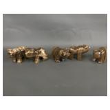 Hand-carved Brown Onyx Bears
