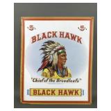 Vintage Black Hawk Tobacco Sign
