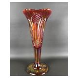 vintage Mosser glass vase w marigold carnival
