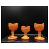 Vtg Mosser Amberina Cadmium Glass Eye Wash Cups