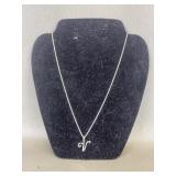 Sterling Silver Genuine Diamond Accented Inital