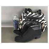 Meucci Shoes, Zebra Handbag, And Marbles