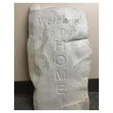 Welcome To Our Home Cast Concrete Outdoor Plaque