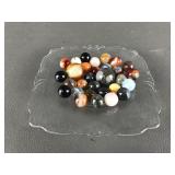 Vintage Uranium Glass Marbles & More