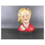 Vtg Nippon Ceramic Hand-painted Lady Vase