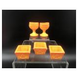 Vtg Mosser Glowing Cadmium Glass Eyewash Cups &