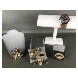 Avon Gold-toned Pins And Usa Watch
