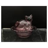 Vtg Mosser Cat On Nest Salt Cellar