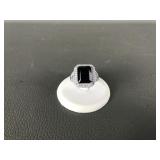 Sterling Silver Geniune Onyx Black Ring W Accents