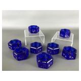 Vintage Cobalt Blue Glass Salt Cellars