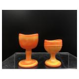 Vtg Mosser Glowing Amberina Cadmium Glass Eye Wash