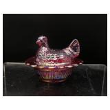 Vtg Glowing Cadmium Mosser Mini Hen On Nest