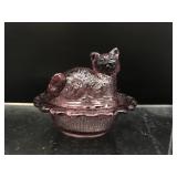 Vtg Mosser Cat On Nest Salt Cellar