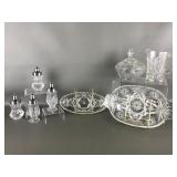 Vtg Fosteria Crystal Salt & Pepper Shakers &