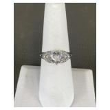 Sterling Silver Genuine White Topaz Ring