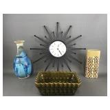 Mid-century Style Clock, Ceramic Vases, And More!