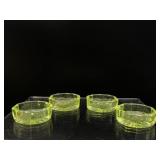 Vtg Glowing Uranium Vaseline Glass Salt Cellars