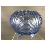 Cambridge Caprice Moonlight Blue Glass Rose Bowl