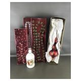 Hallmark Blown Glass Tree Topper, German Stoneware