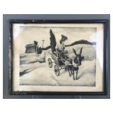 Lithograph 'lonesome Road' Thomas Hart Benton Sign