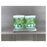 Mosser Green Opalescence Toothpick Holders