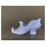 Vintage Delphite Blue Glass Shoe