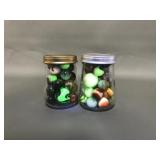 Vtg Cat Eye Glow Manganese/amberina/luster Marbles
