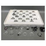Mostly Modern Silver Tone Costume Jewelry Rings