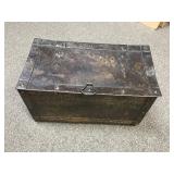 Vintage Metal Hand Hammered Wheeled Chest