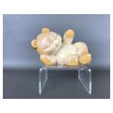 Fenton art glass chocolate bear figurine