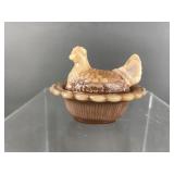 Vtg Mosser Slag Chocolate Swirl Mini Hen On Nest