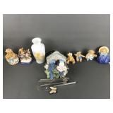 Vtg Cherished Teddies Collection & Avon Windchime