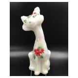 Poinsetta Fenton Art Glass Alley Cat Figurine