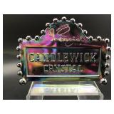 Vtg Crystal Candlewick Desk Sign Carnival Glass