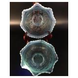 Vtg Manganese Glow Windmill Opalescent Bowls