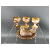 Slag Glass Fenton Eyewash Cups & Mosser Mini