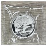 2005 Panda 10 Yuan .999 1oz Silver Coin in Capsule