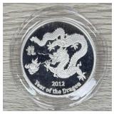 2012 Silver 1oz .999 Fine Year of the Dragon