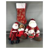 Vtg Stuffed Plush Christmas Decor