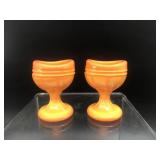 Glowing Fenton Amberina Eyewash Cups