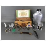 Vtg timex watch, pewter us decor & more