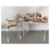 Cast Iron Ram & Resin Ram Sculpture