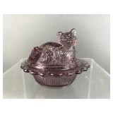 Vtg Mosser Glass Cat Glass Salt Cellar