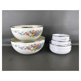 Vtg Kobe Kitchen Enamel Metal Mixing Bowls & More